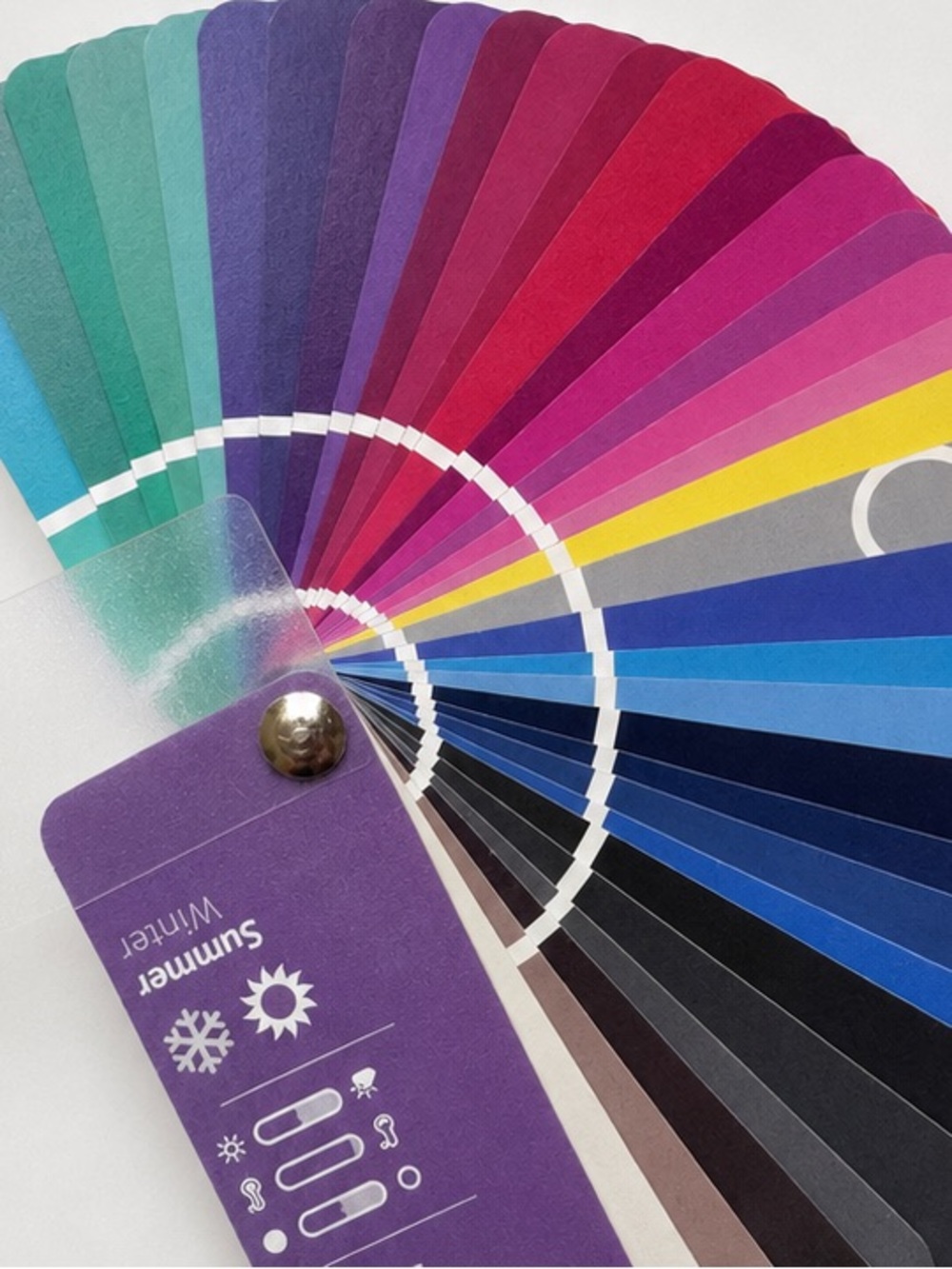 Seasonal Color Analysis Swatch Fan Cool Summer Winter Palette Cards - Picture 2 of 2